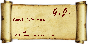 Gani Józsa névjegykártya